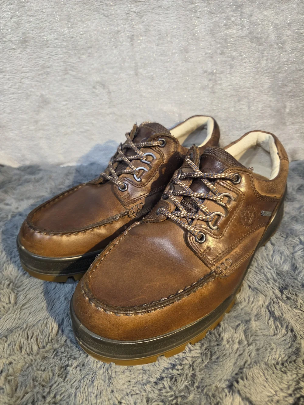 Ecco Men's Brown Leather Boat Shoes with Lug Sole